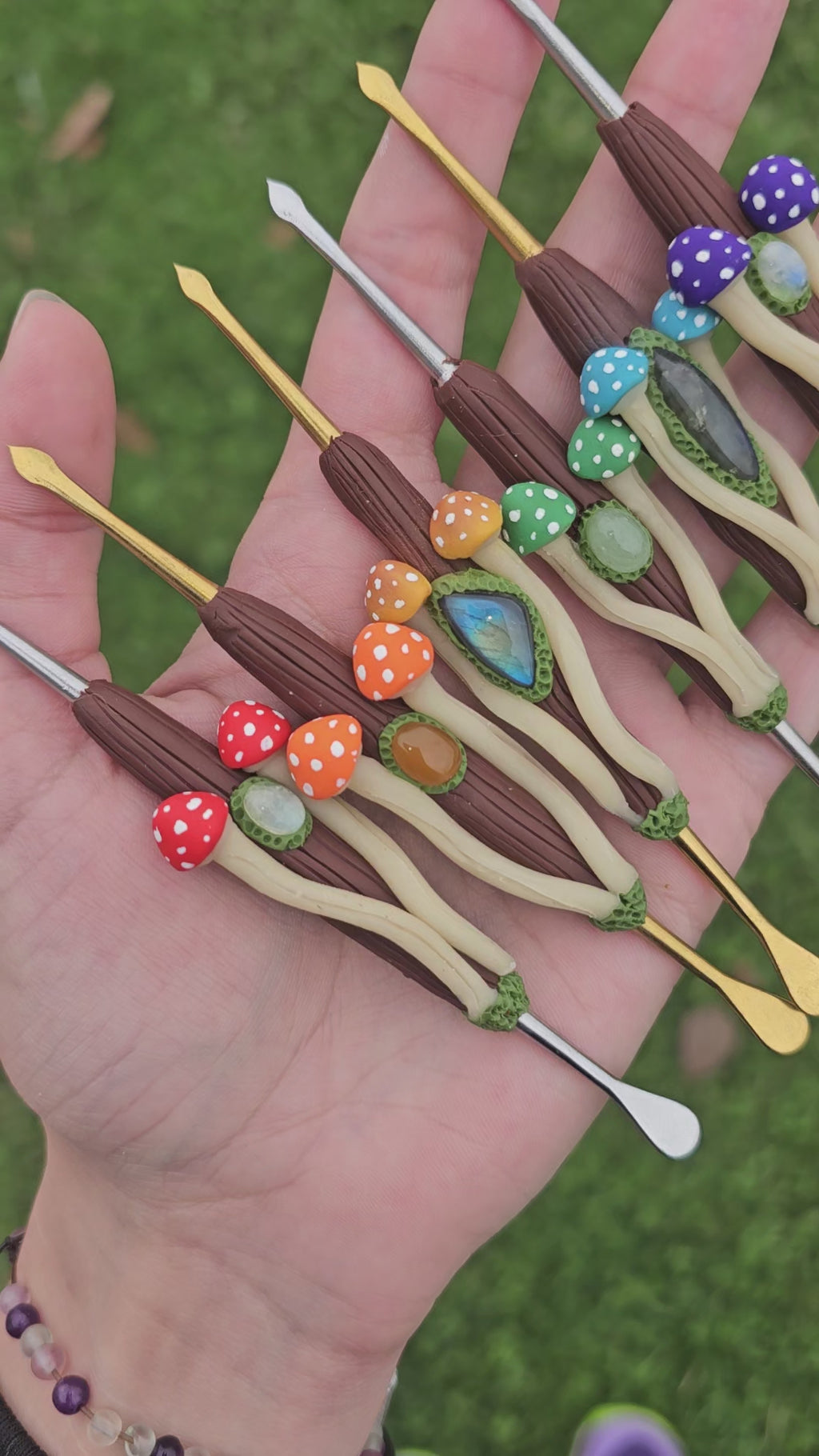 Carnelian orange mushroom dab tool