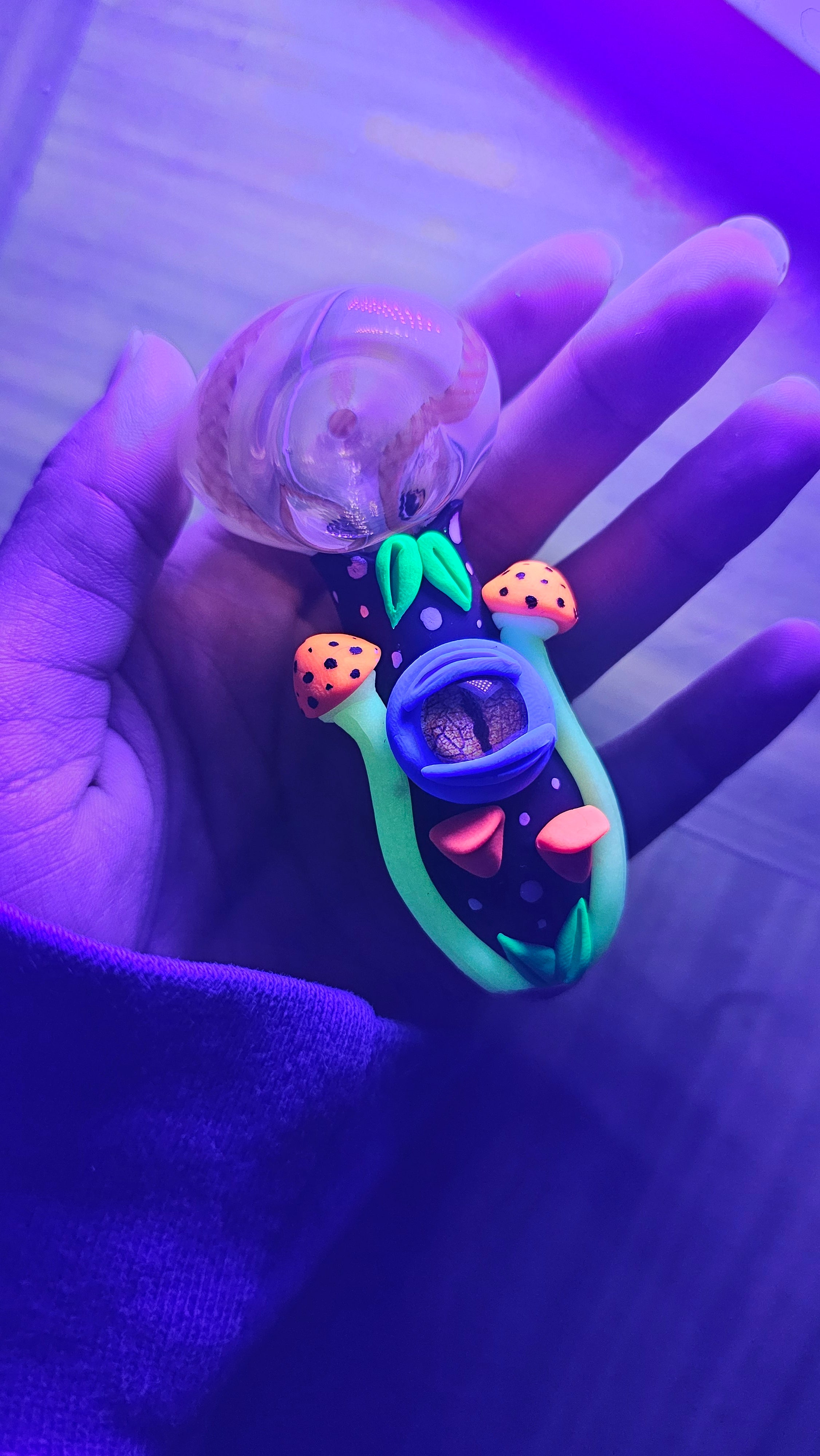 Orange and purple mushroom eyeball bowl