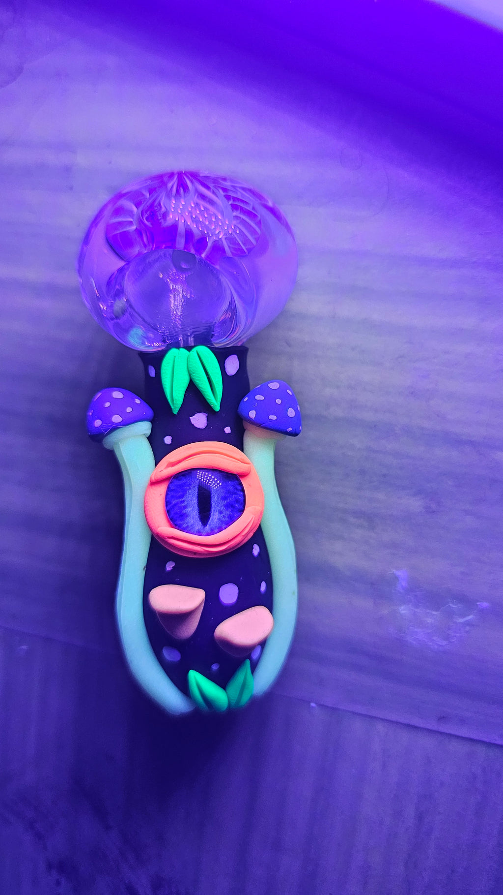 Blue and orange mushroom eyeball bowl