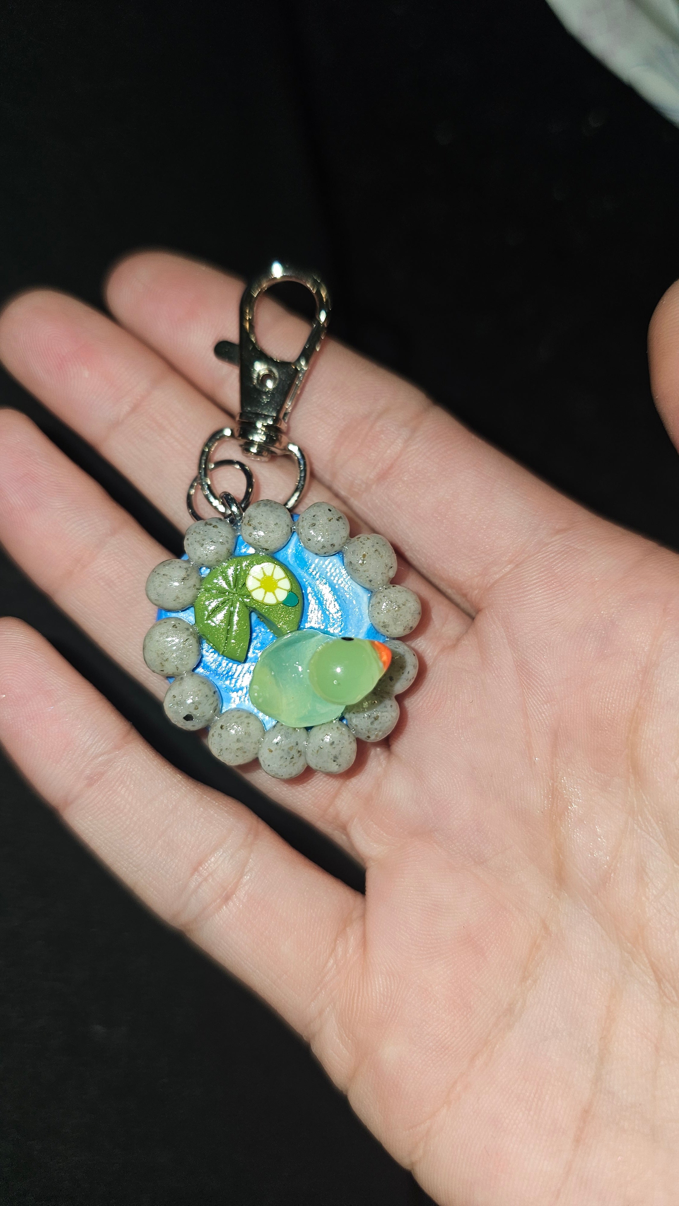 Yellow duck pond keychain