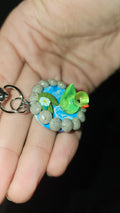 Green duck pond keychain