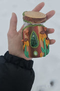 Malachite and Ethiopian opal sunflower jar