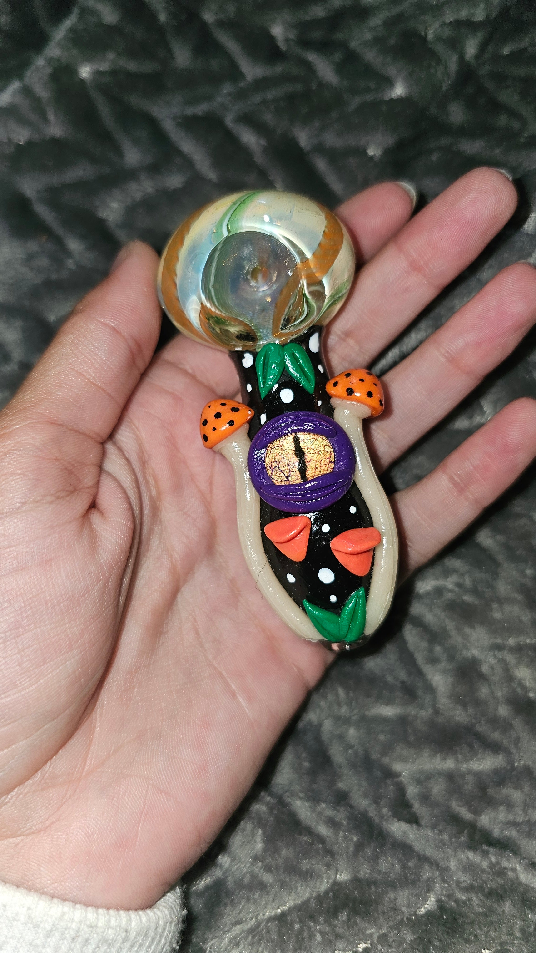 Orange mushroom purple eyeball bowl
