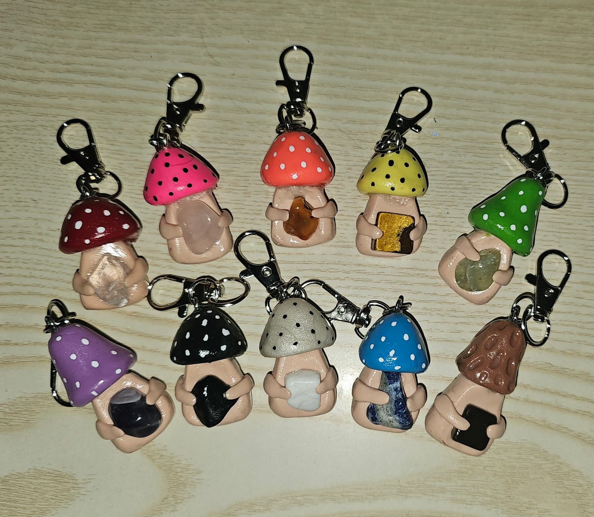 Crystal mushie keychain buddies