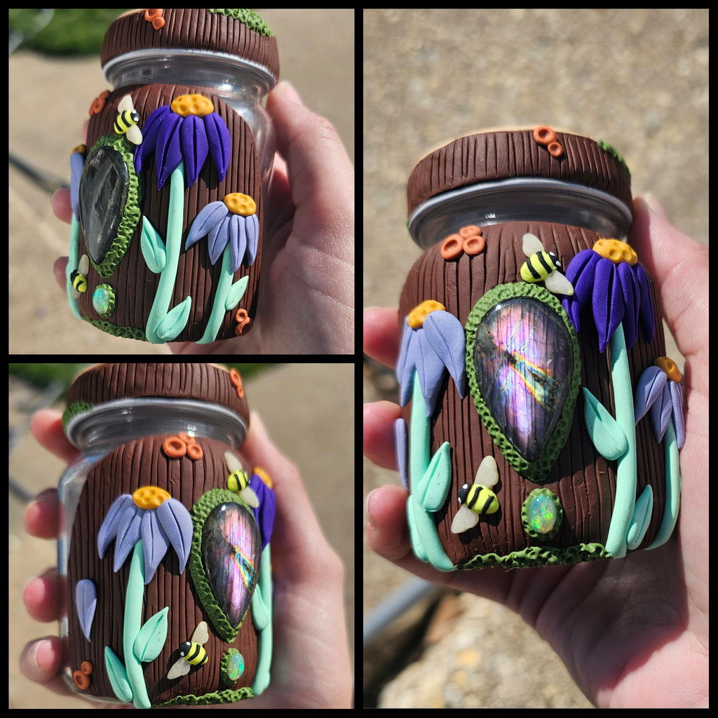 Purple Labradorite Ethiopian opal purple sunflower jar