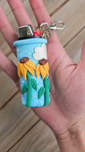 Sunflower sky lighter case keychain
